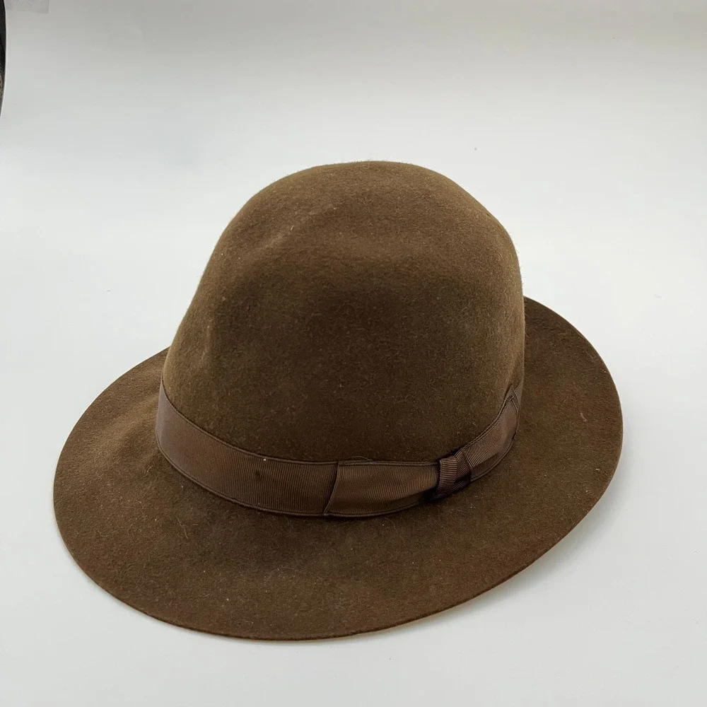 VIntage Hermes Chapeaux Motsch Paris Hat Womens Brown Fur Fedora Hat Size 57